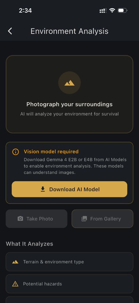 HAVEN Environment Analysis : camera terrain scan with on-device vision AI