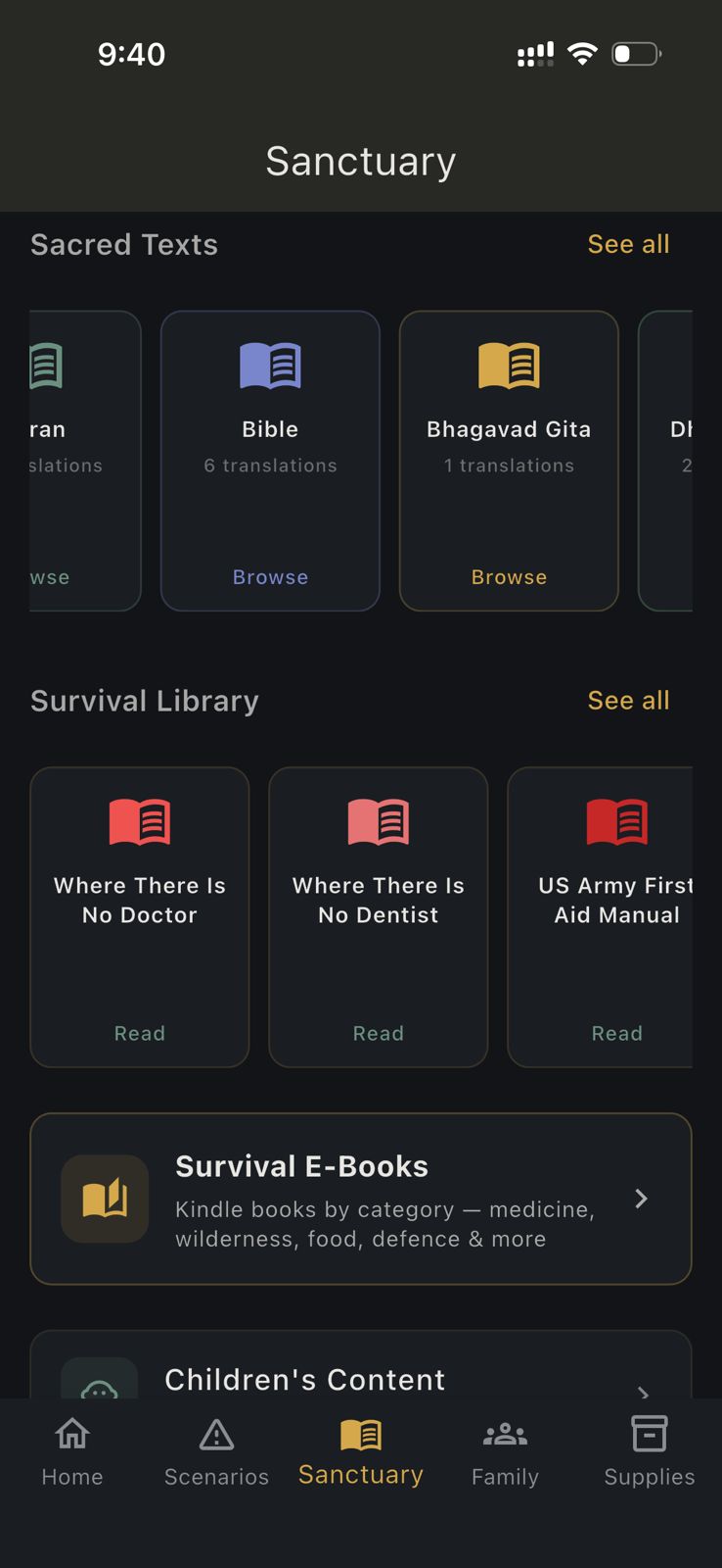 HAVEN Sanctuary overview - Sacred Texts, Survival Library, E-Books