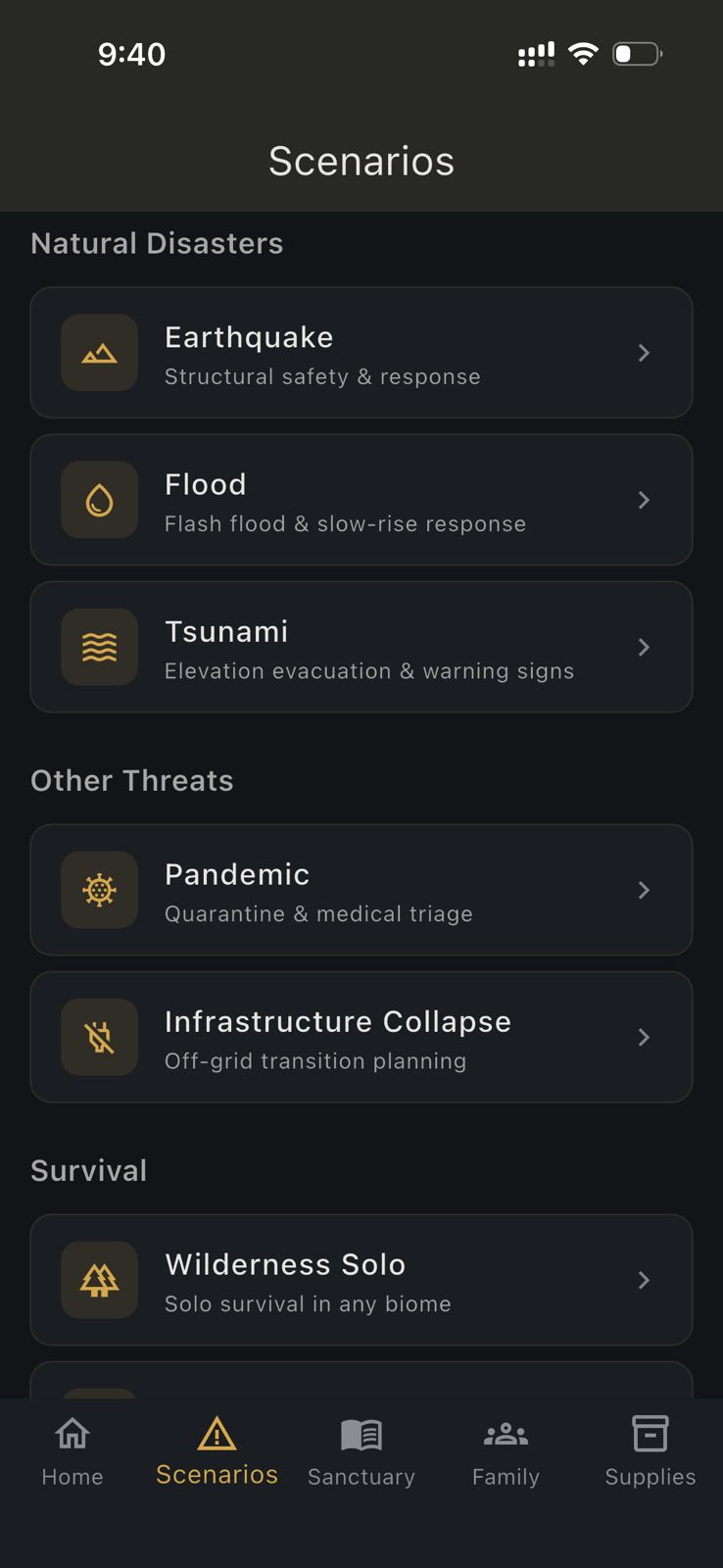 Natural Disaster Scenarios