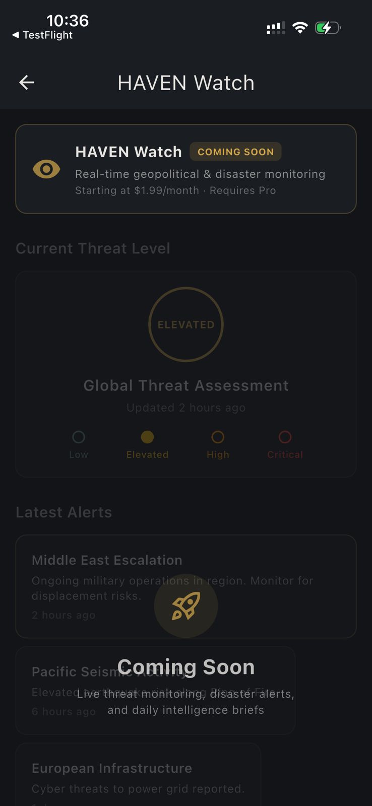 HAVEN Watch — Global Threat Assessment and Alerts